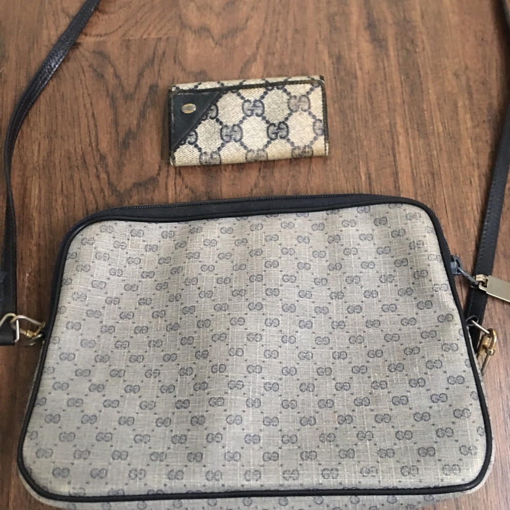 Vintage Gucci Shoulder Handbag & Keychain
